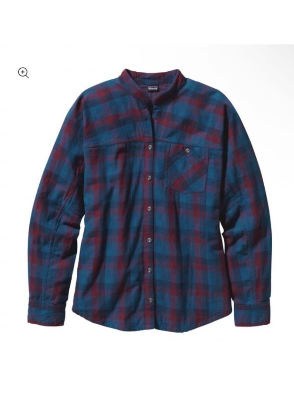 Patagonia Womens Double Weave Woven Check Plaid Flannel Shirt Size 6 Blue FA EXC